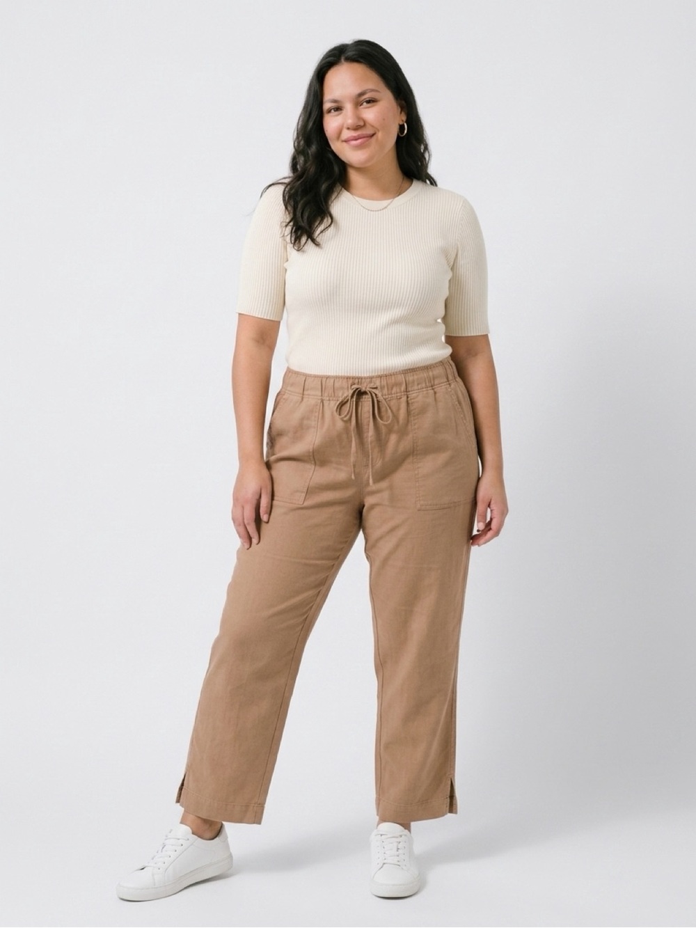 Buffalo David Bitton Wide Leg Pants in Tan Brown